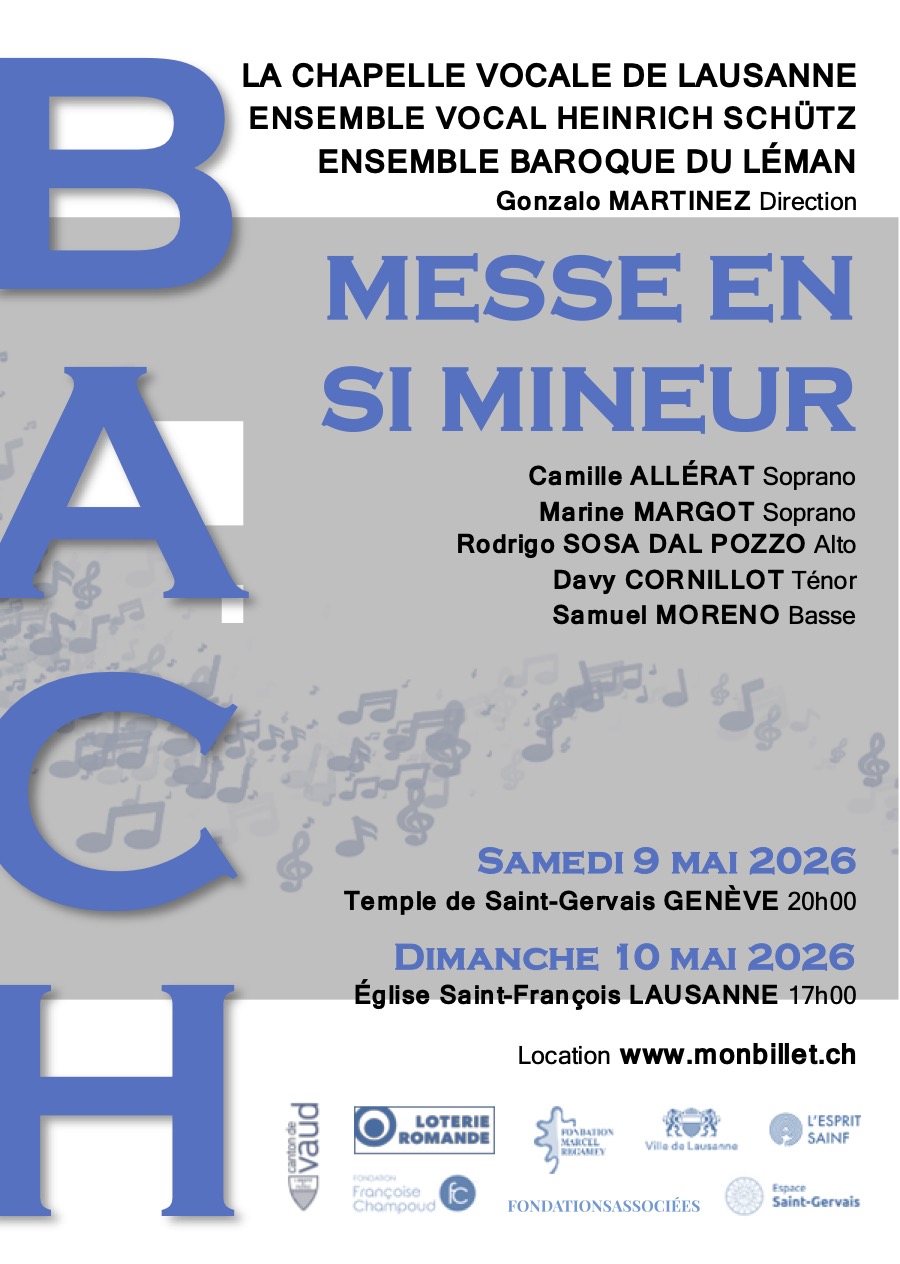Affiche de la Messe en Si mineur de Bach, mai 2026